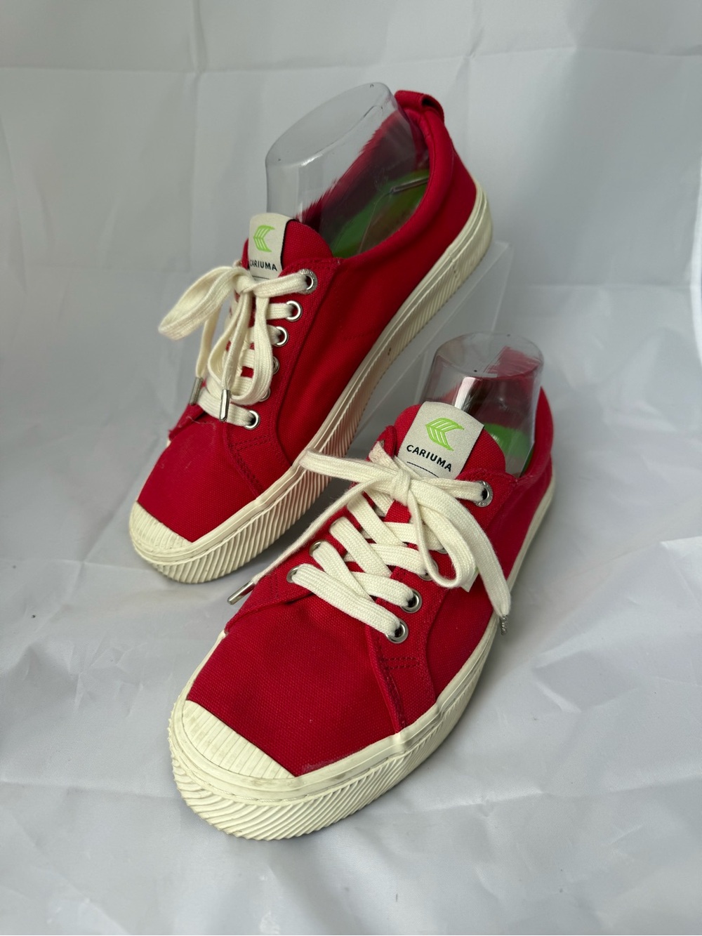 Cariuma OCA Low Red Canvas Sneakers Women’s 9.5 Sustainable Casual Shoes - Picture 7 of 10